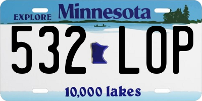 MN license plate 532LOP