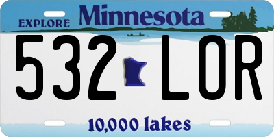 MN license plate 532LOR
