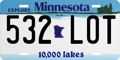 MN license plate 532LOT