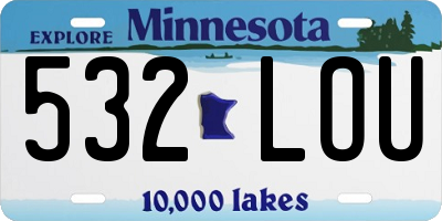 MN license plate 532LOU