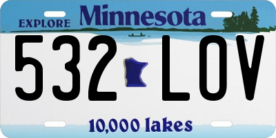 MN license plate 532LOV