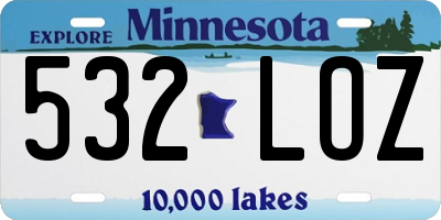 MN license plate 532LOZ