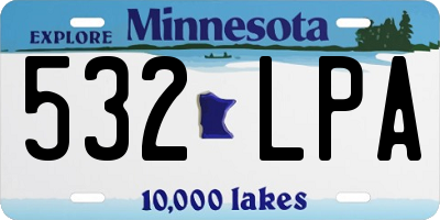 MN license plate 532LPA
