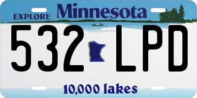 MN license plate 532LPD