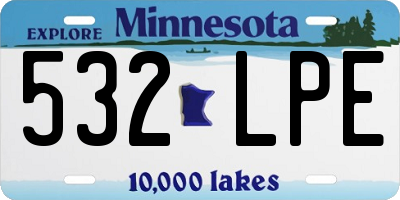 MN license plate 532LPE