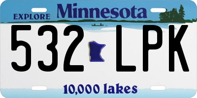 MN license plate 532LPK