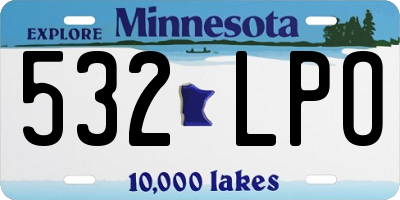 MN license plate 532LPO