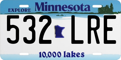 MN license plate 532LRE