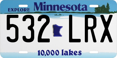 MN license plate 532LRX
