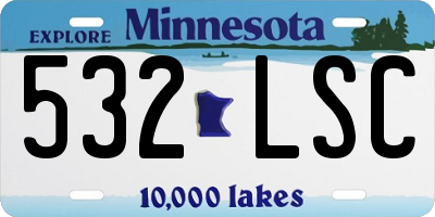 MN license plate 532LSC