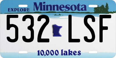 MN license plate 532LSF