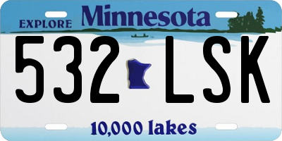 MN license plate 532LSK