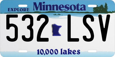 MN license plate 532LSV