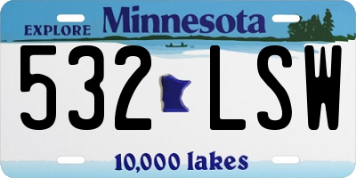MN license plate 532LSW