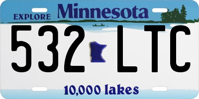 MN license plate 532LTC