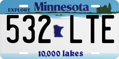 MN license plate 532LTE