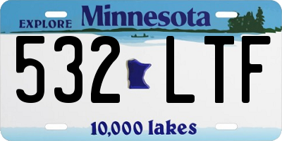MN license plate 532LTF