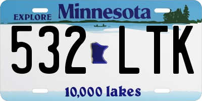 MN license plate 532LTK
