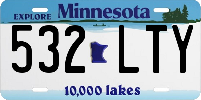 MN license plate 532LTY