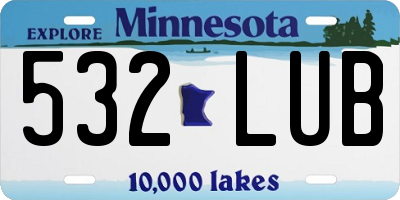 MN license plate 532LUB