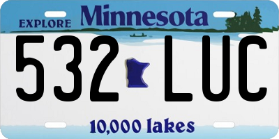 MN license plate 532LUC