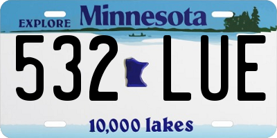MN license plate 532LUE