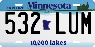 MN license plate 532LUM