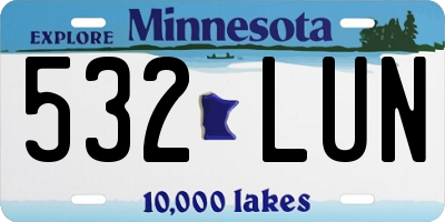 MN license plate 532LUN