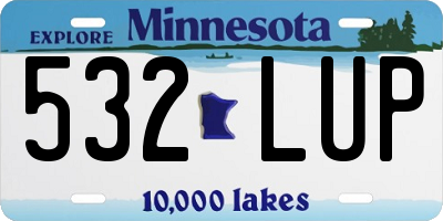 MN license plate 532LUP
