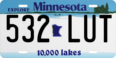 MN license plate 532LUT