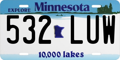 MN license plate 532LUW