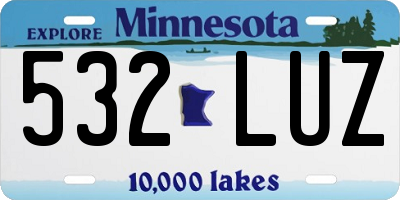 MN license plate 532LUZ