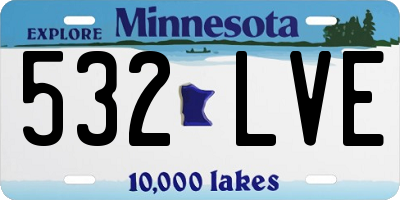 MN license plate 532LVE