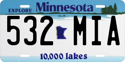 MN license plate 532MIA