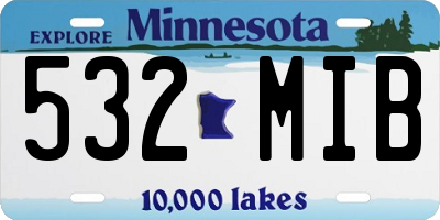 MN license plate 532MIB