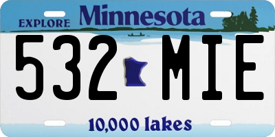 MN license plate 532MIE