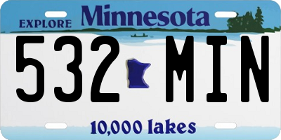 MN license plate 532MIN