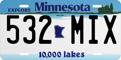 MN license plate 532MIX