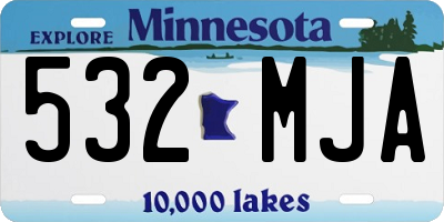 MN license plate 532MJA