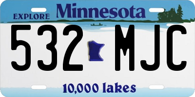 MN license plate 532MJC