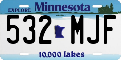 MN license plate 532MJF