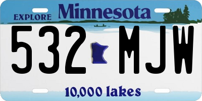 MN license plate 532MJW