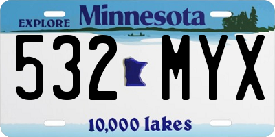 MN license plate 532MYX