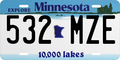 MN license plate 532MZE