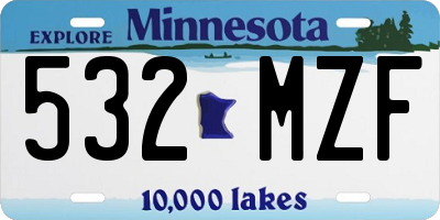 MN license plate 532MZF