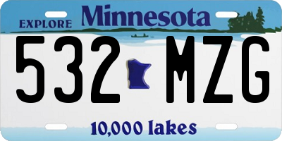 MN license plate 532MZG