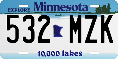 MN license plate 532MZK