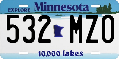 MN license plate 532MZO