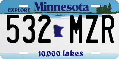 MN license plate 532MZR