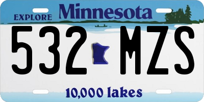 MN license plate 532MZS